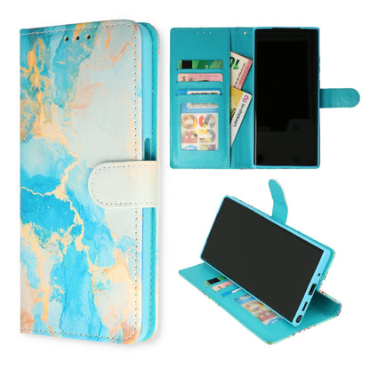 Samsung Galaxy A25 Hoesje - Marmer Aqua - Print Bookcase