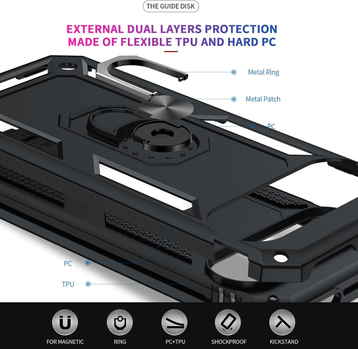 Google Pixel 9 Pro XL Hoesje - Zwart - Armor Kickstand Back Cover