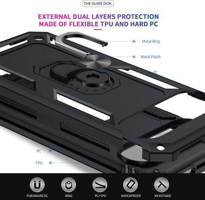Google Pixel 9 Pro XL Hoesje - Zwart - Armor Kickstand Back Cover
