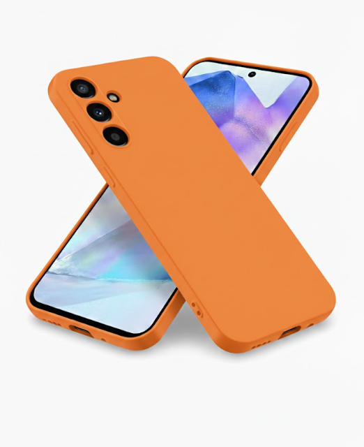 Samsung Galaxy A57 Hoesje - Oranje - Liquid Siliconen Camera Back Cover
