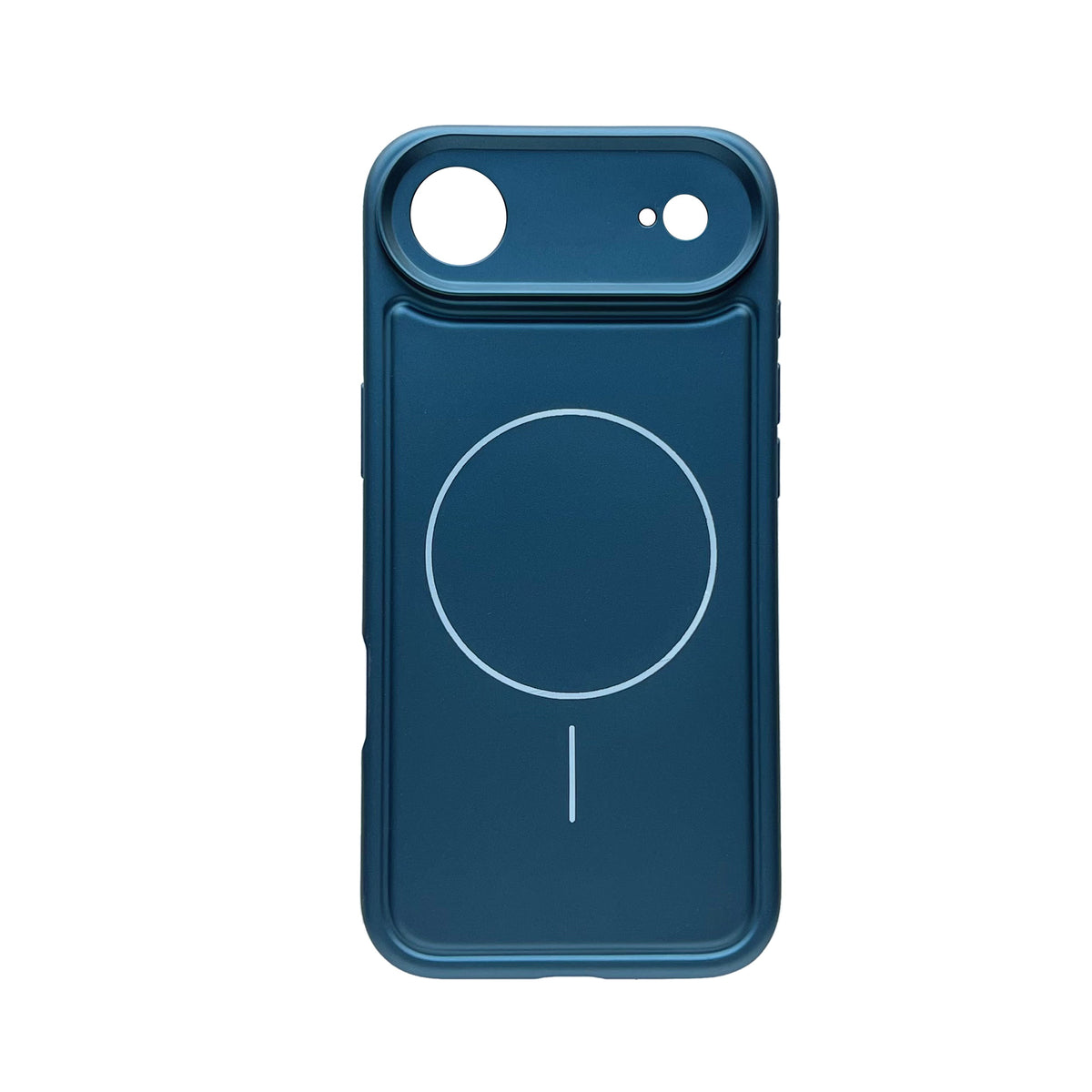 Apple iPhone Air Hoesje - Metallic Blauw - Matte Siliconen MagSafe Back Cover
