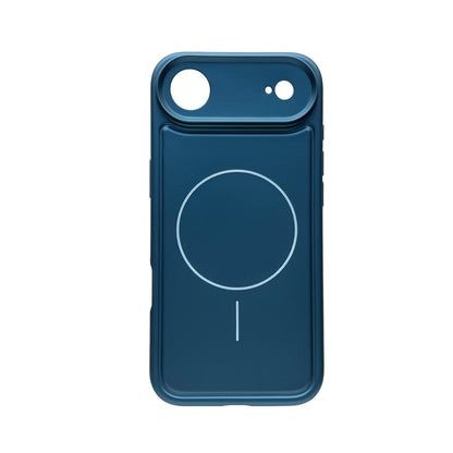 Apple iPhone Air Hoesje - Metallic Blauw - Matte Siliconen MagSafe Back Cover