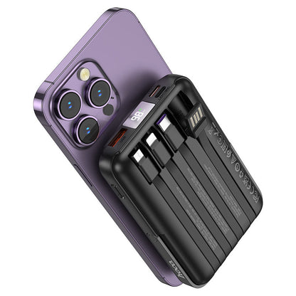 Hoco Powerbank 10.000mAh Magnetisch Draadloos 22.5W met Standaard - Zwart