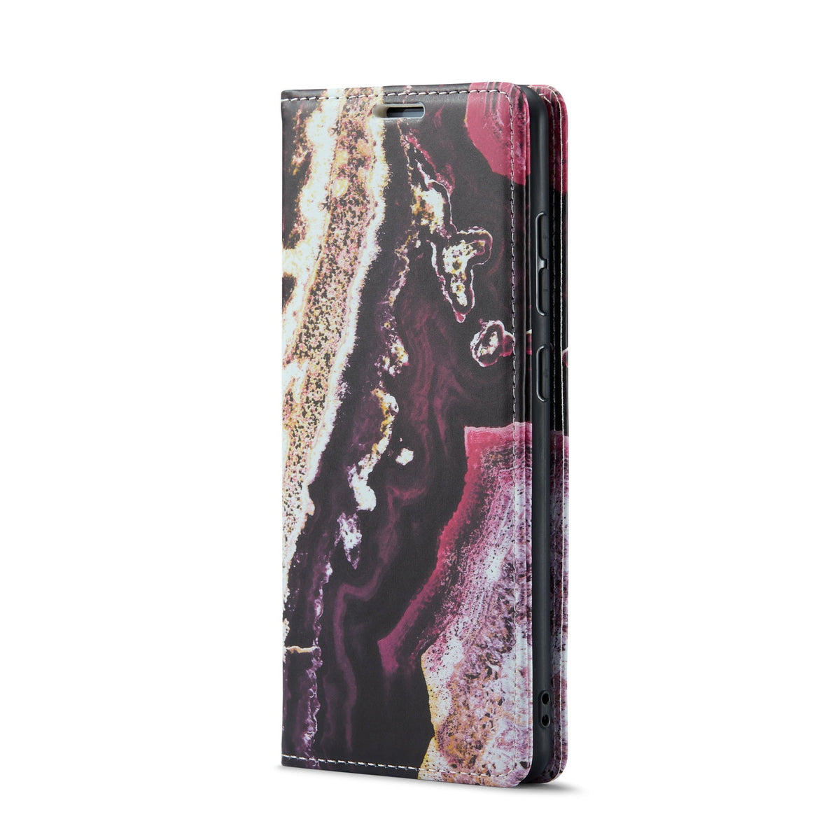 Samsung Galaxy S21 FE Hoesje - Magenta Eudialyte - Marmer Portemonnee Bookcase