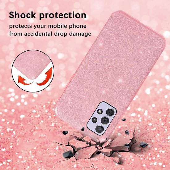 Samsung Galaxy A23 Hoesje - Roze - Glitter Back Cover
