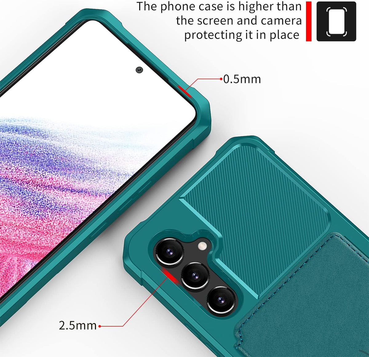 Samsung Galaxy A14 Hoesje - Turquoise - Back Cover met RFID Kaarthouder