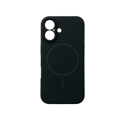 Apple iPhone 16 Hoesje - Zwart - Extra Sterke Liquid Siliconen MagSafe Back Cover met Magneetring