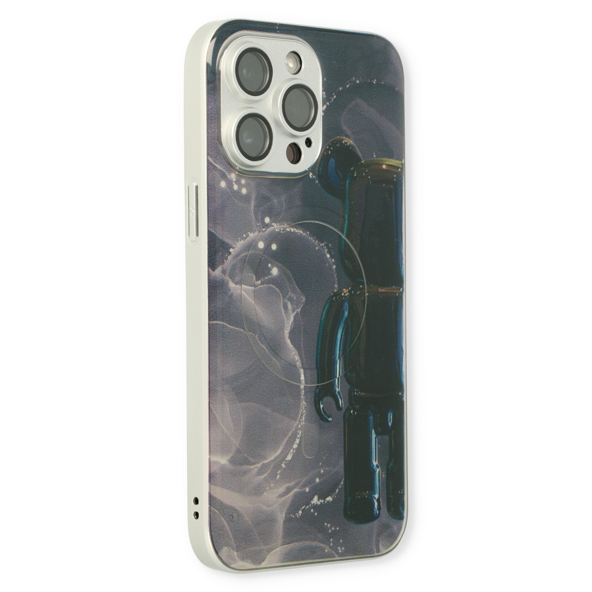 Apple iPhone 14 Pro Case - Black - Silicone Marble MagSafe Back Cover