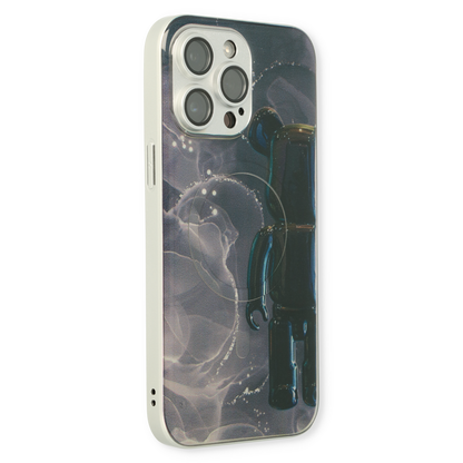 Apple iPhone 14 Pro Case - Black - Silicone Marble MagSafe Back Cover