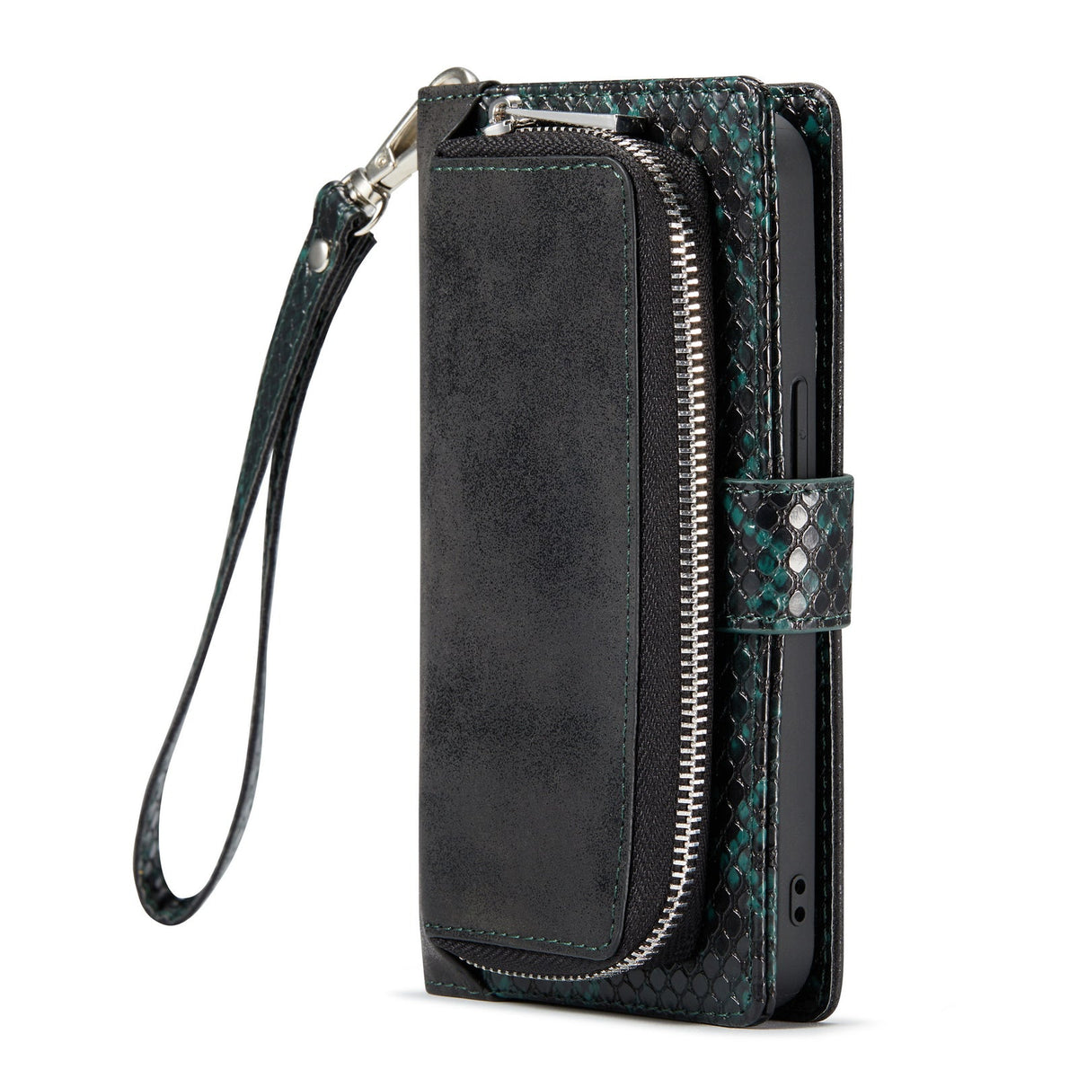 Apple iPhone 13 Mini Hoesje - Groen - Luxe Bookcase met Rits