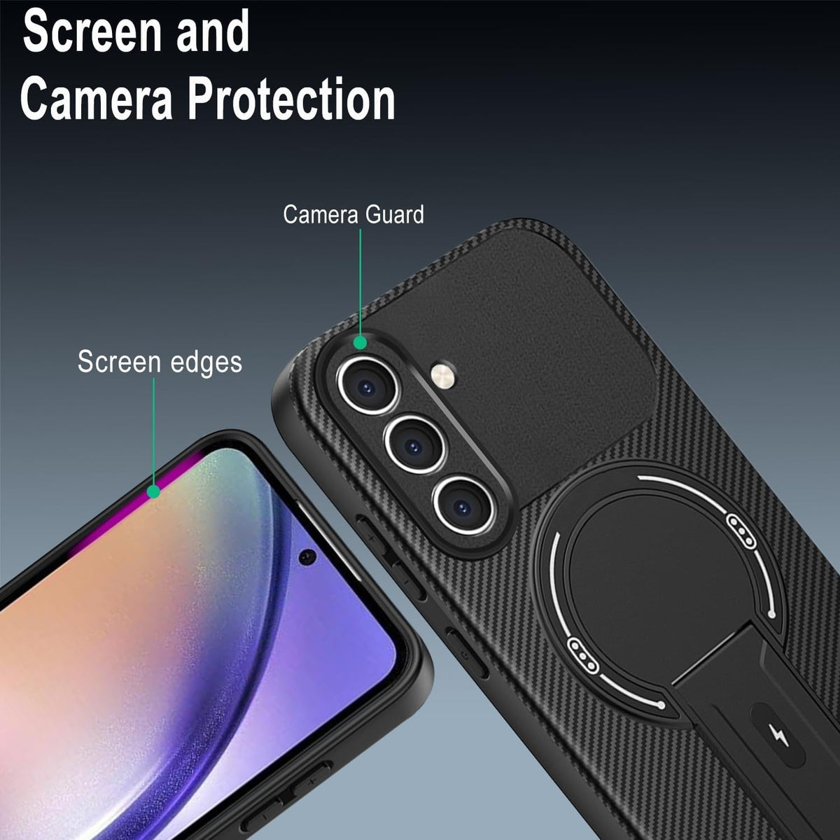 Samsung Galaxy A18 / A17 Hoesje - Grijs - Siliconen MagSafe Back Cover met Kickstand Standaard
