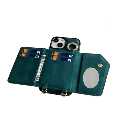 Apple iPhone 15 Plus Hoesje - Emerald Green - Luxe MagSafe Bookcase met Telefoonkoord
