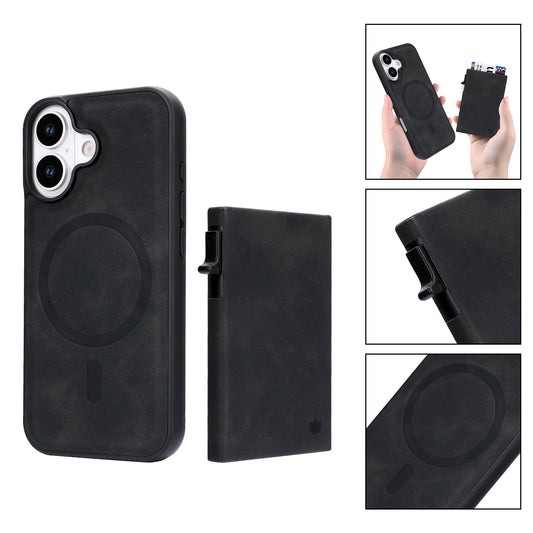 Apple iPhone 17 Case - Charcoal Gray - MagSafe Back Cover with Pull-Out Card Holder