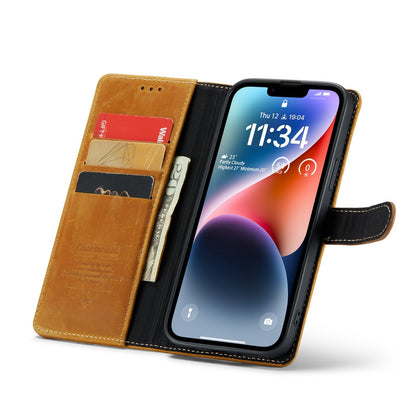 iPhone 14 Plus Hoesje - Bruin - Echt Leren Bookcase
