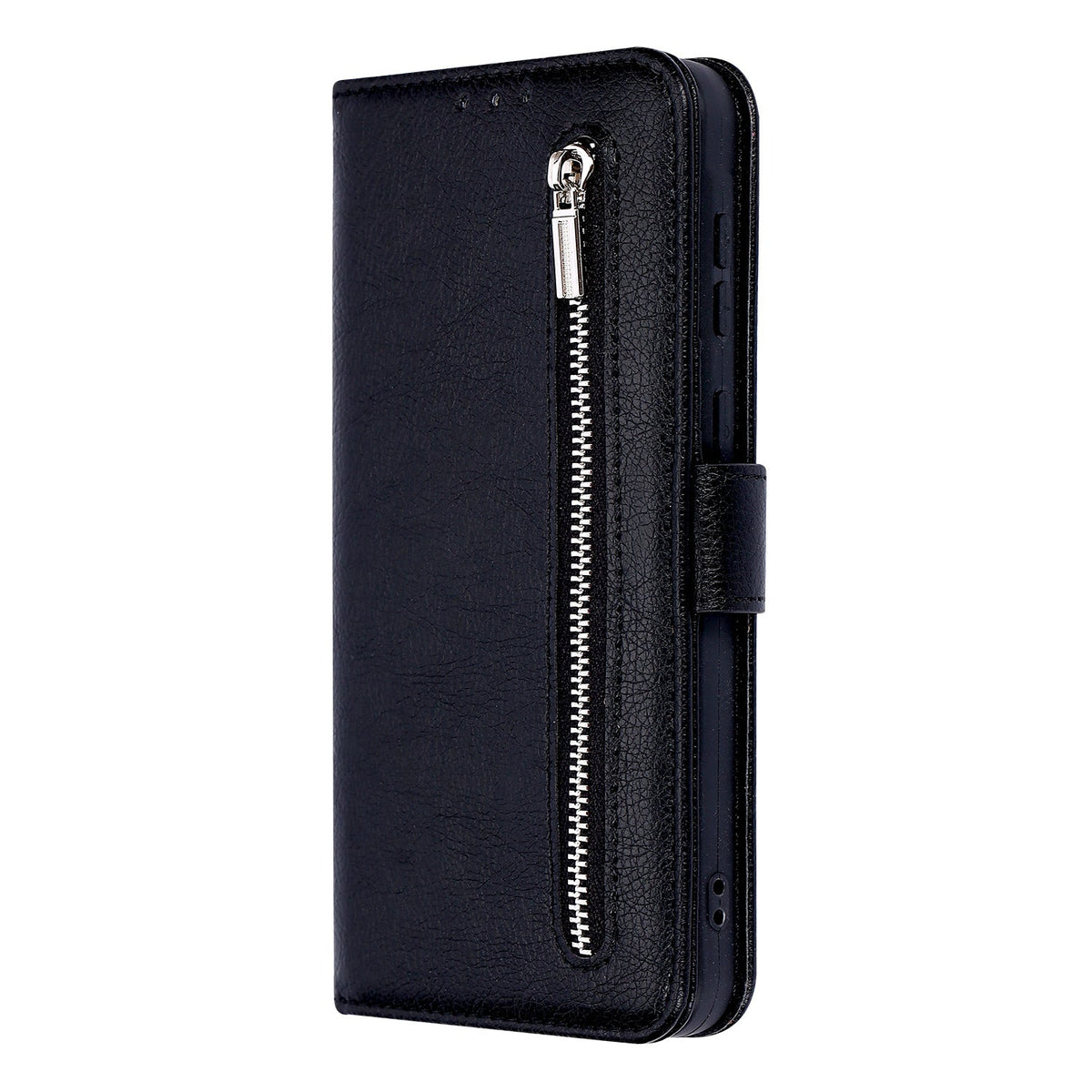 Samsung Galaxy S21 FE Hoesje - Zwart - Luxe Bookcase met Rits