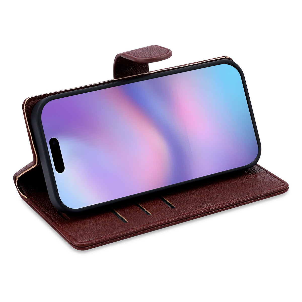 iPhone 14 Hoesje - Burgundy Red - 2 in 1 Lederlook Bookcase