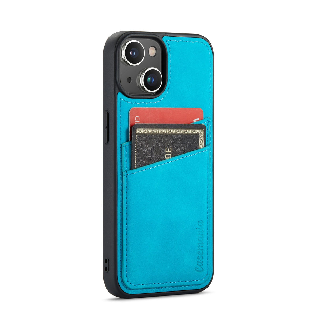 Apple iPhone 14 Plus Hoesje - Azure Blue - Back Cover met Pasjeshouder