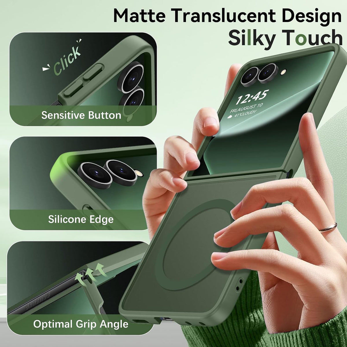 Samsung Galaxy Z Flip8 Case - Dark Green - Matte Armor MagSafe Back Cover