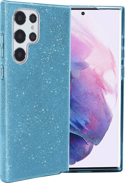 Samsung Galaxy S24 Ultra Case - Blue - Glitter Back Cover