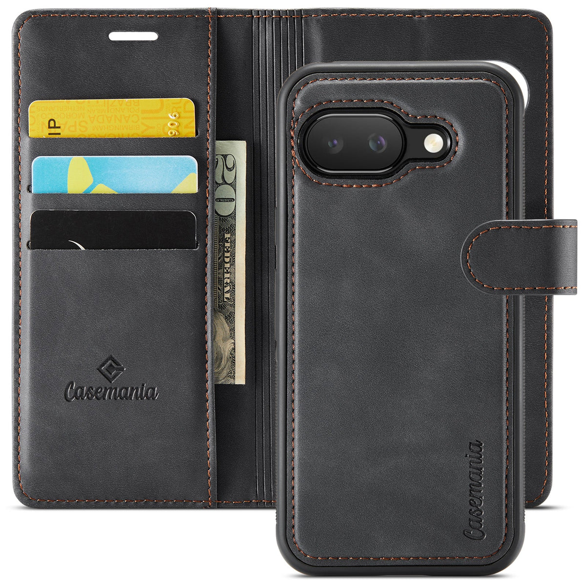 Google Pixel 9a Case - Charcoal Gray - 2-in-1 MagSafe Wallet Case