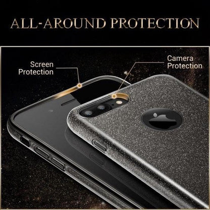 Apple iPhone 7 Plus Case - Black - Glitter Back Cover