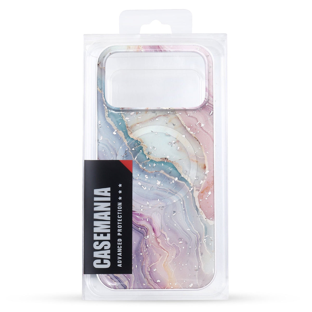 Apple iPhone 18 Pro Hülle - Rosa - Marmor Glitzer MagSafe Backcover