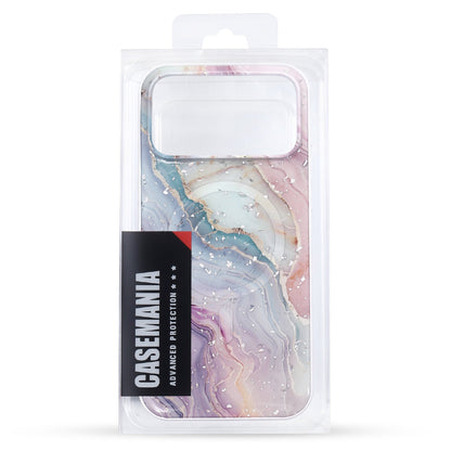 Apple iPhone 17 Pro Hülle - Rosa - Marmor-Glitzer-MagSafe-Backcover