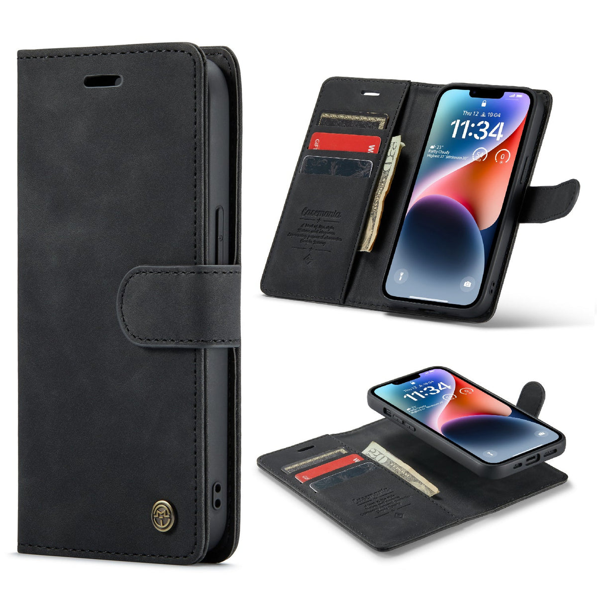 iPhone 16e Hoesje - Charcoal Gray - 2 in 1 Bookcase