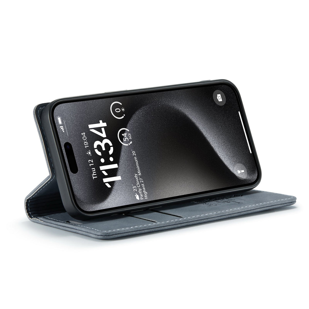 Apple iPhone 15 Plus Hoesje - Shadow Gray - Dunne Bookcase