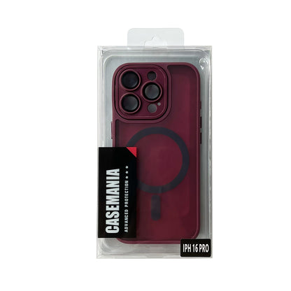 Apple iPhone 16 Pro Hoesje - Bordeaux - Matte Armor MagSafe Back Cover