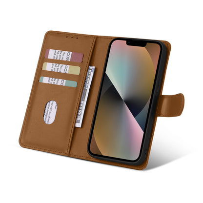 Apple iPhone 13 Hülle - Braun - 2-in-1 Klapphülle mit Kartenfach