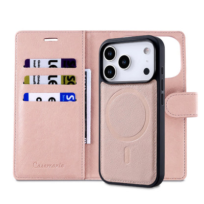 Apple iPhone 18 Pro Hoesje - Pale Pink - 2 in 1 Lederlook MagSafe Bookcase