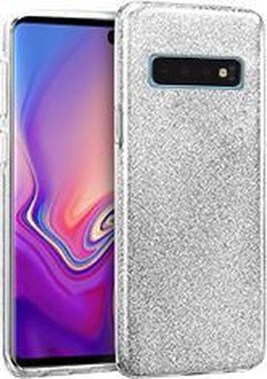 Samsung Galaxy S10+ Hülle - Silber - Glitzer Backcover