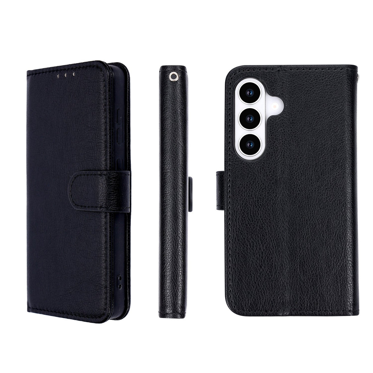 Samsung Galaxy A37 Hoesje - Zwart - Luxe Kunstlederen Portemonnee Bookcase