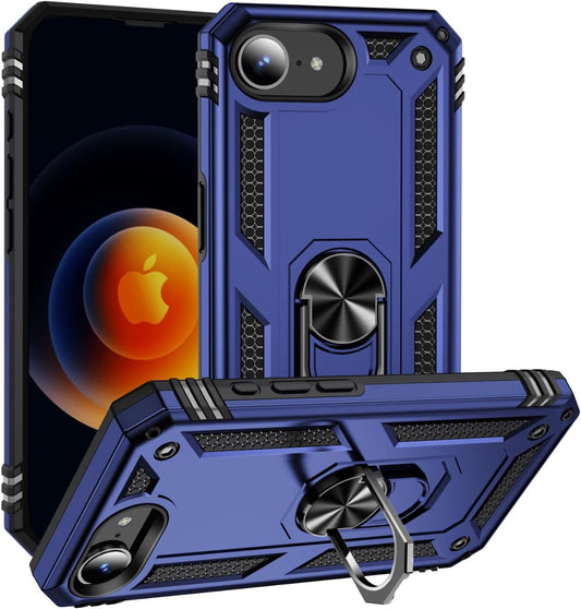 Apple iPhone 16e Hülle - Blau - Armor-Ständer-Backcover