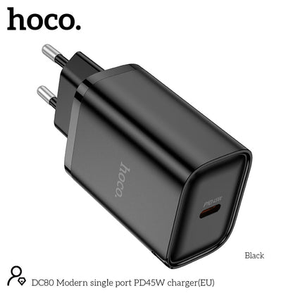 Hoco 45W USB-C Schnellladegerät - Schwarz