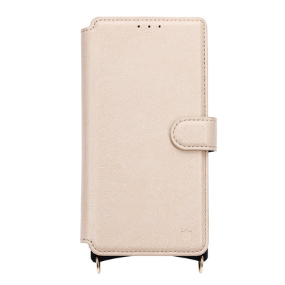 Samsung Galaxy S25 Ultra Hoesje - Beige - 'Amsterdam' Magnetische Wallet Case met Pasjeshouders en