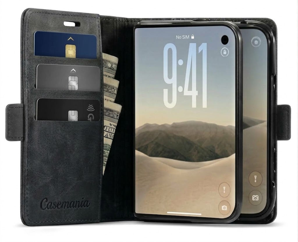 Apple iPhone Duo Hoesje - Charcoal Gray - Dunne Bookcase