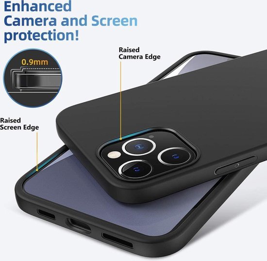 Apple iPhone 12 Hoesje - Zwart - Siliconen Back Cover