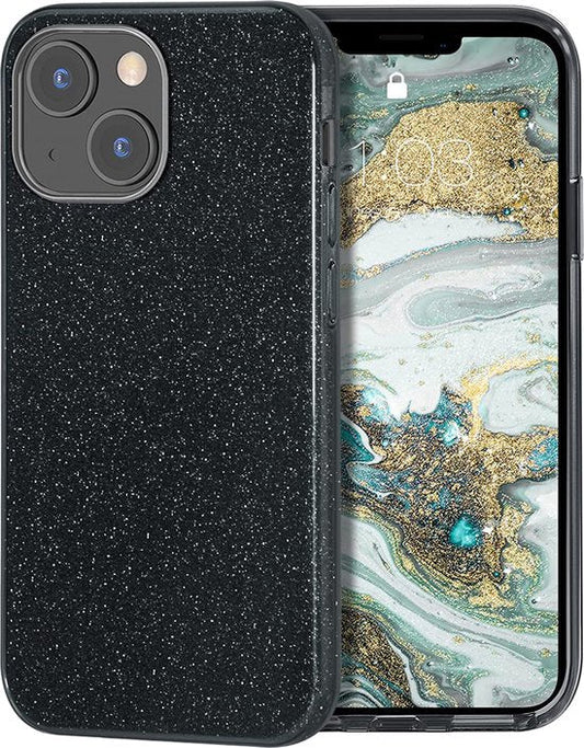 Apple iPhone 13 Hülle - Schwarz - Glitzer-Backcover