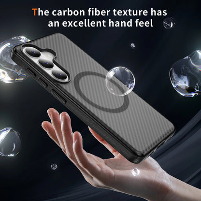 Samsung Galaxy A57 Hoesje - Zwart - Carbon MagSafe Back Cover