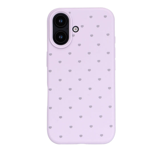 Apple iPhone 16 Plus Hoesje - Paars - Hartjes Back Cover