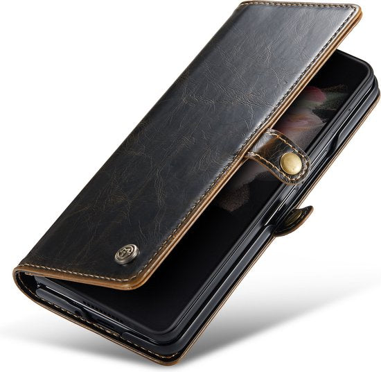 Samsung Galaxy Z Fold 4 Hoesje - Rustiek Sienna Brown - Dunne Bookcase