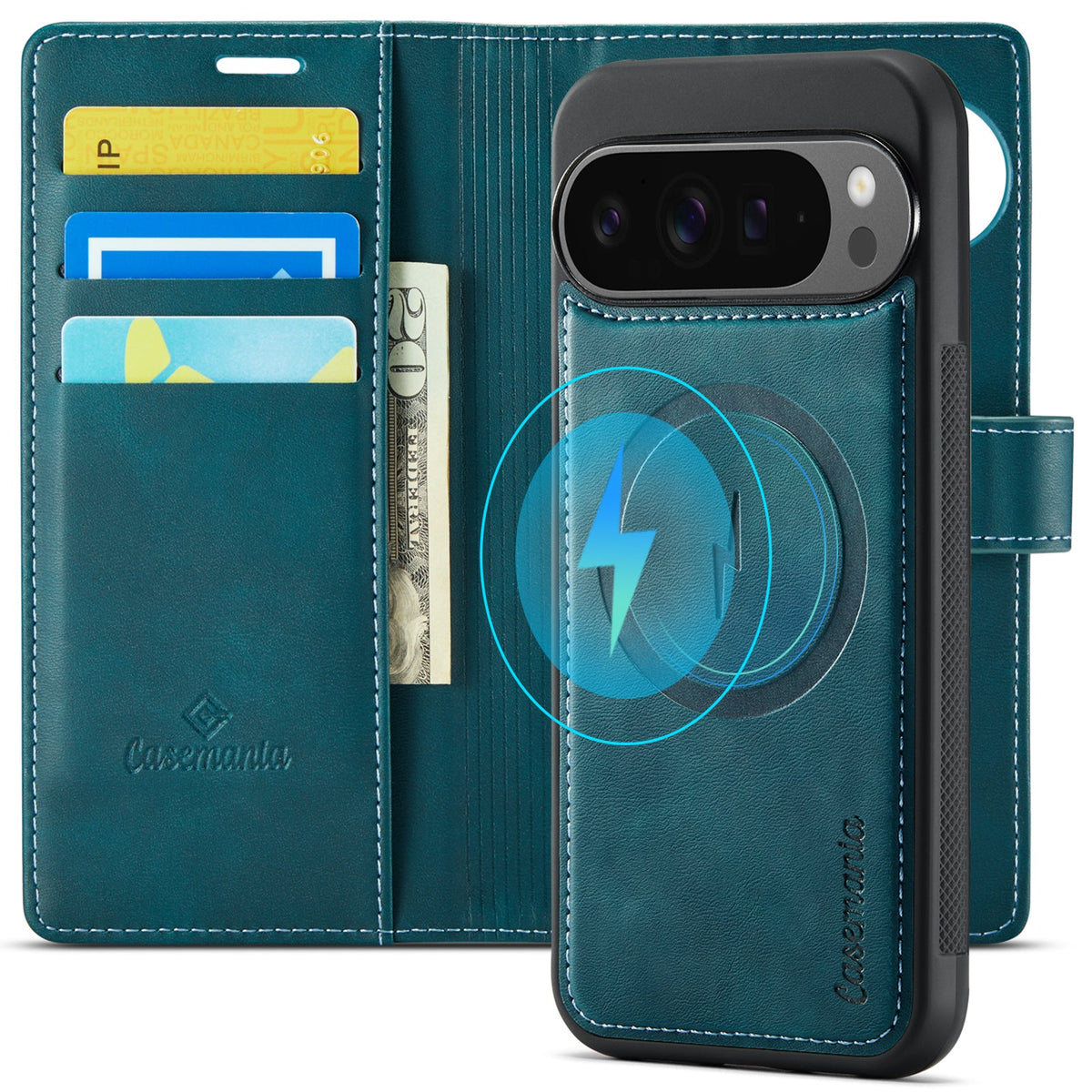Google Pixel 10 Hoesje - Emerald Green - Luxe 2 in 1 MagSafe Bookcase
