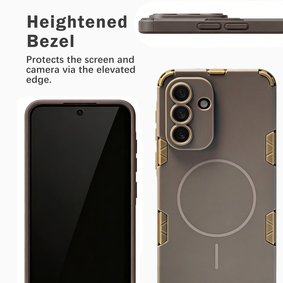 Samsung Galaxy A57 Hoesje - Matte Bruin - Frosted Matte Hardcase MagSafe Back Cover