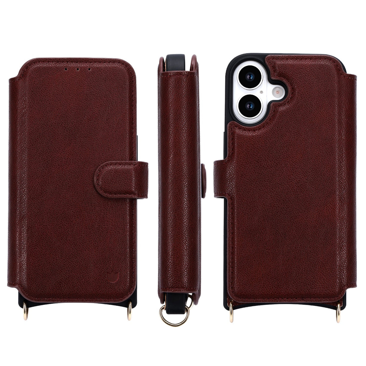 Apple iPhone 17 Case - Wine Red - CM Amsterdam Back Cover with Phone Strap
