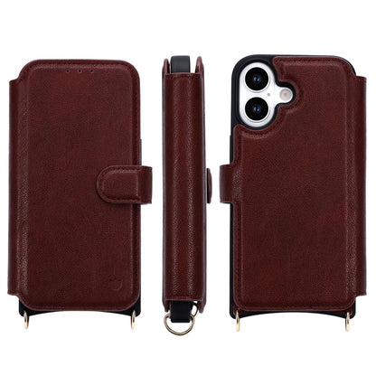 Apple iPhone 17 Case - Wine Red - CM Amsterdam Back Cover with Phone Strap