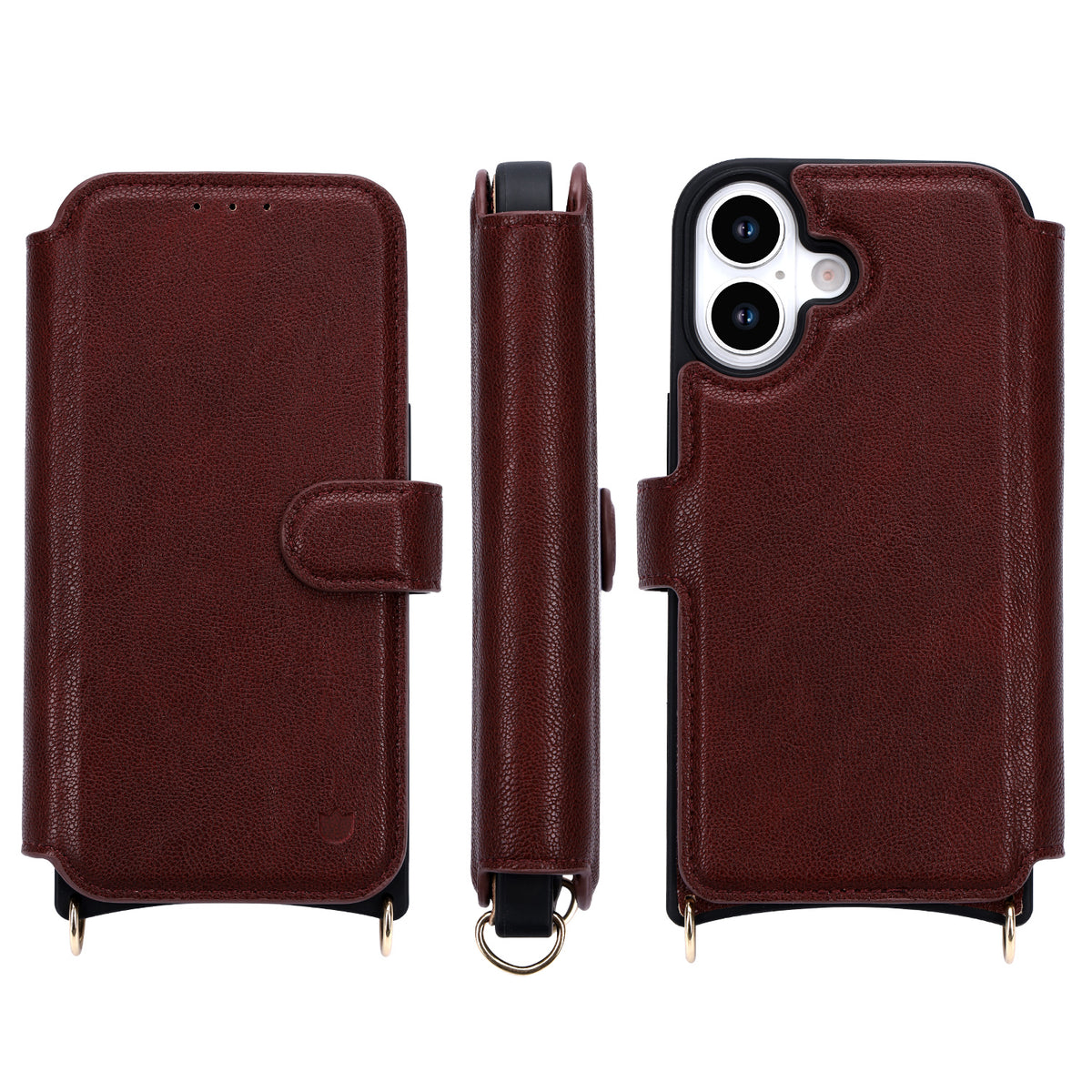 Apple iPhone 17 Hoesje - Burgundy Red - 'Amsterdam' Magnetische Wallet Case met Pasjeshouders en