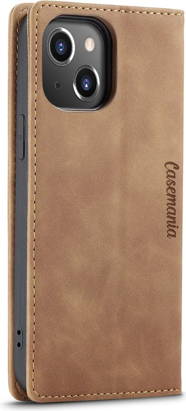 iPhone 13 Hoesje - Sienna Brown - Dunne Bookcase