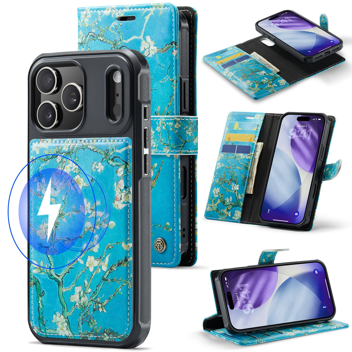 Apple iPhone 18 Pro Max Hoesje - Amandelbloesem - Kunst Print 2 in 1 MagSafe Bookcase